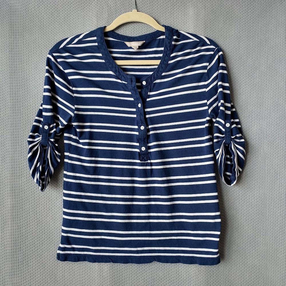Banana Republic Dark Blue White Comfy Tee Shirt
